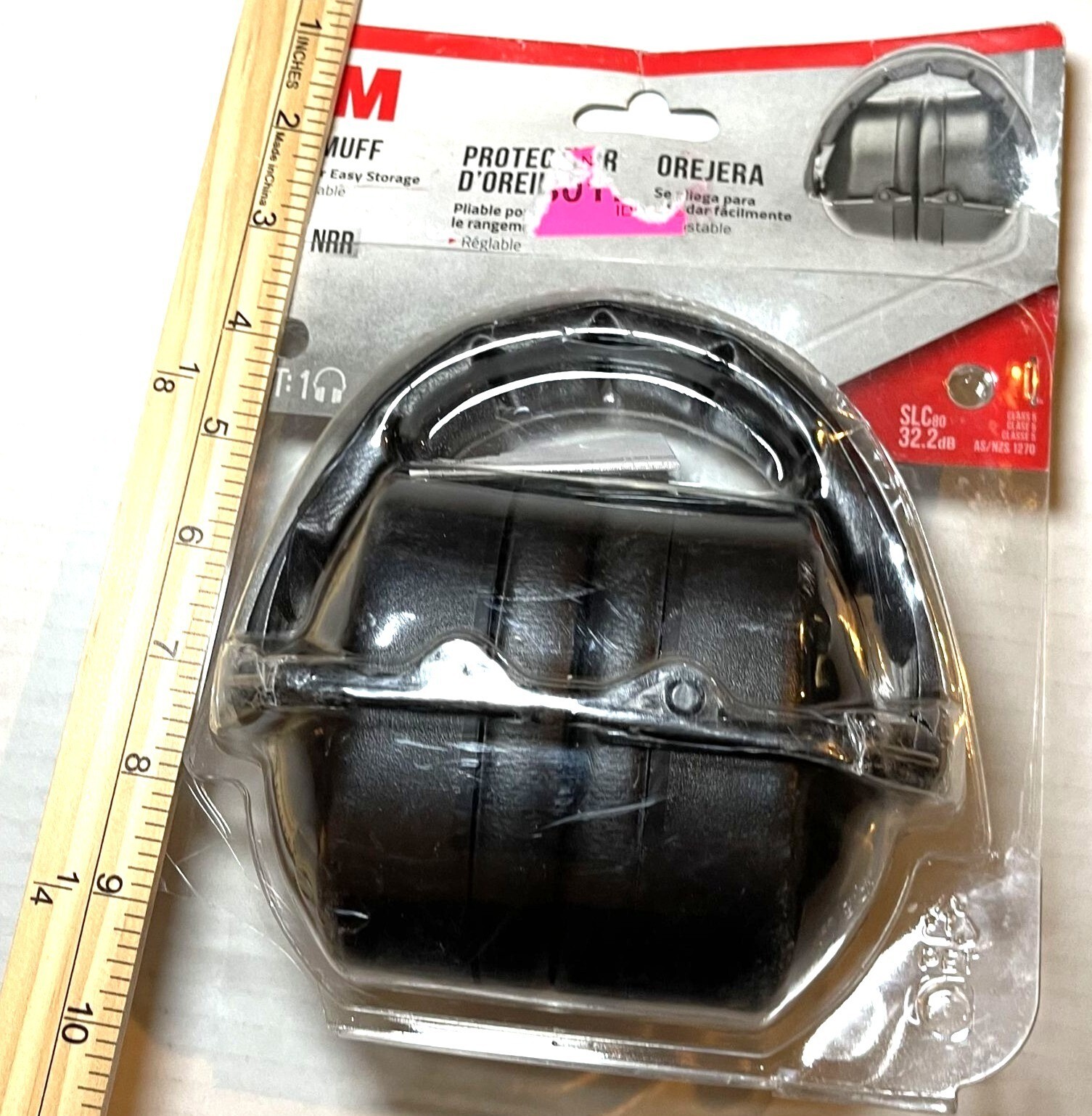3M Earmuffs Noise Reduction Rating 25dB Adjustable Folds For Easy Storage Black