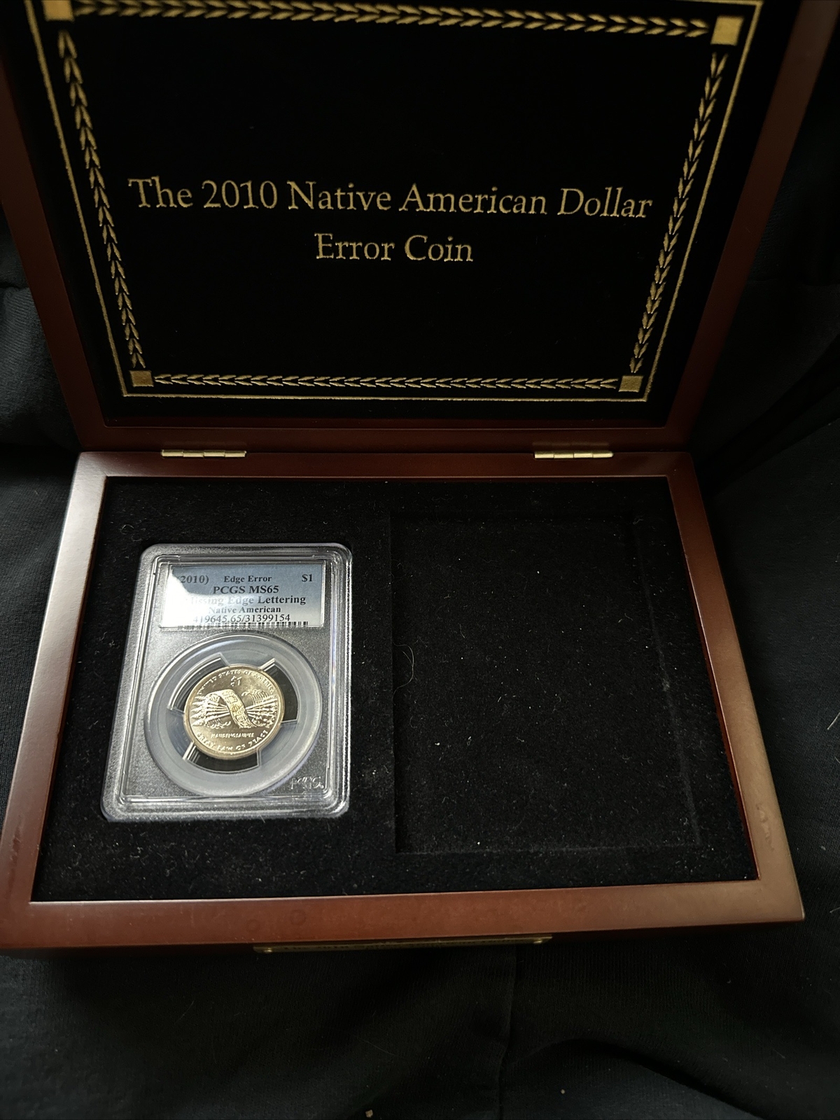 2010 NATIVE AMERICAN DOLLAR MISSING EDGE LETTERING-PCGS MS65