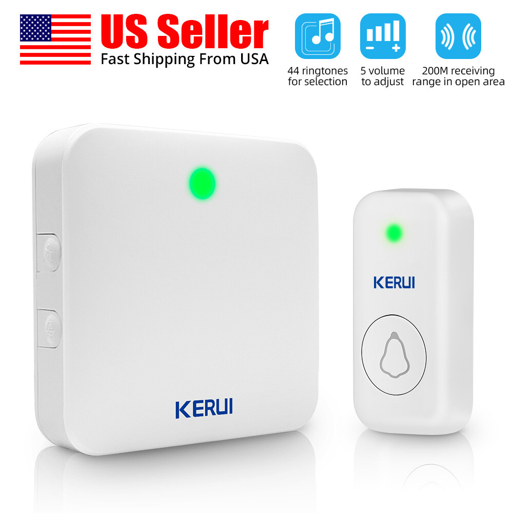 Outdoor Waterproof Wireless Doorbell Plug & Play 44 Ringtones Indoor Receiver