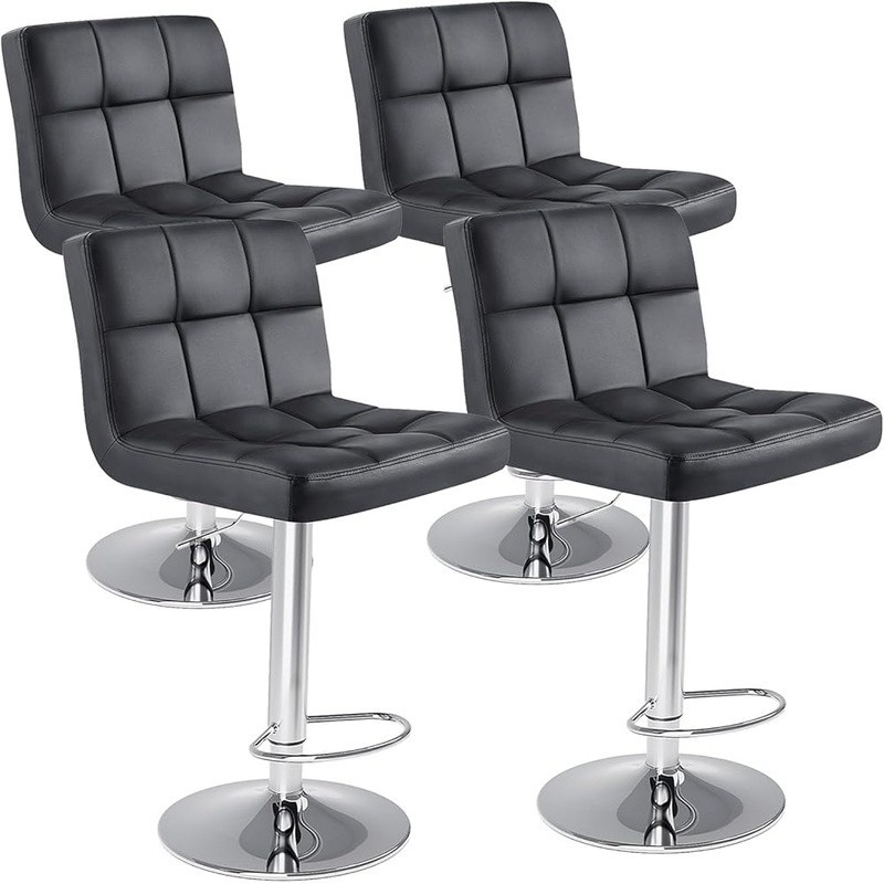 Adjustable Swivel Bar Stool W/ Footrest Ergonomic Design Dining Kitchen New