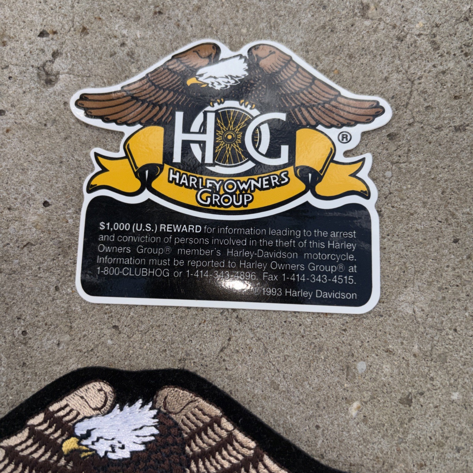 Heritage Eagle Patch ~ Harley Davidson Owners Group H.O.G.,keychain,gift Bag