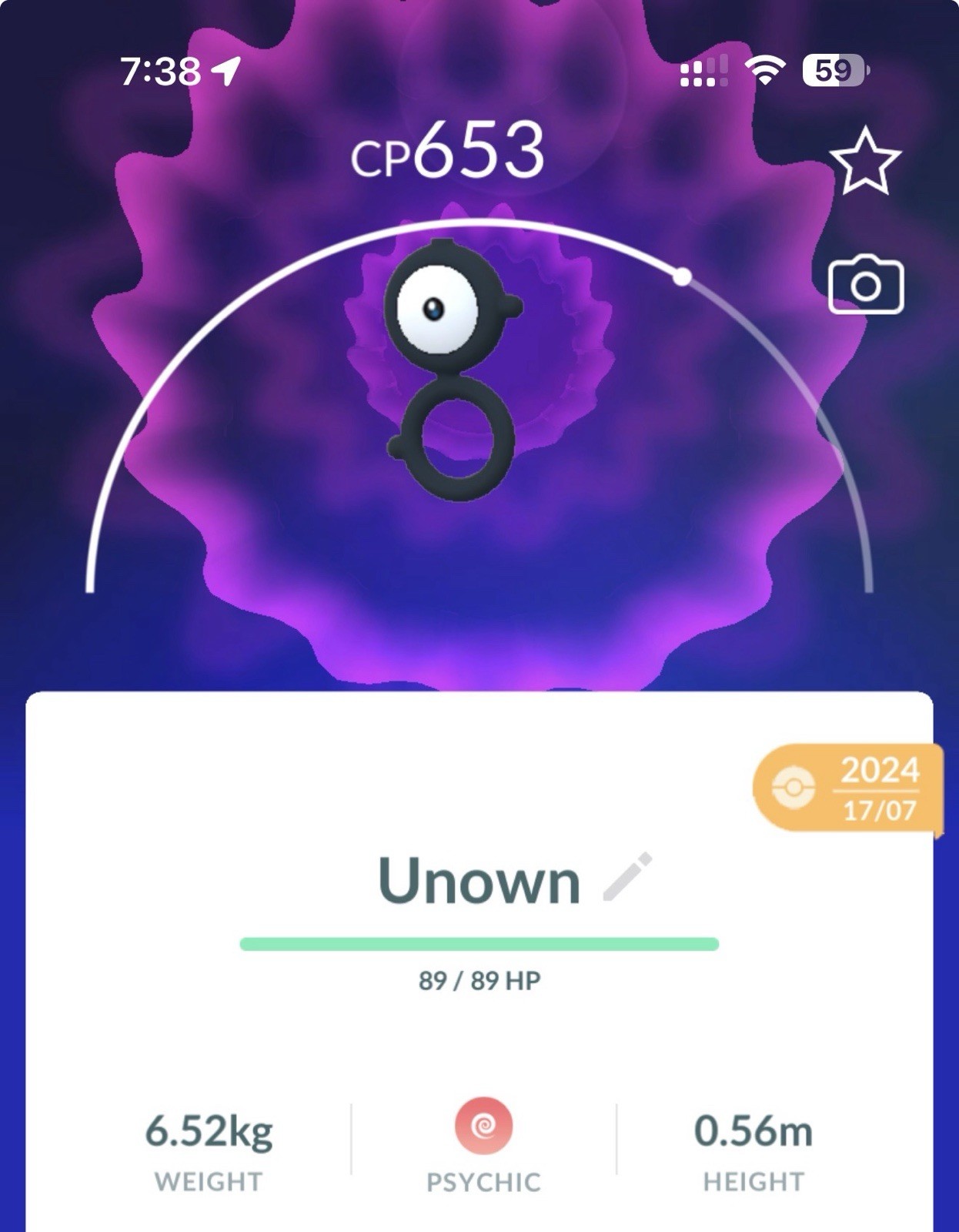 Pokemon Go - Unown B - Normal (Not Shiny)
