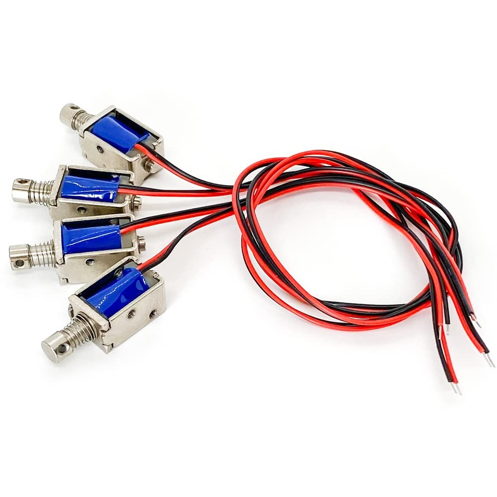 4Pcs DC 12V Micro Push Pull Solenoid Electromagnet Mini Solenoid Linear Actua...