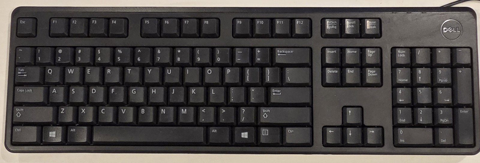 Genuine Dell 104 Keys Slim Black USB-Wired Keyboard Model KB212-B KB4021 0DJ454