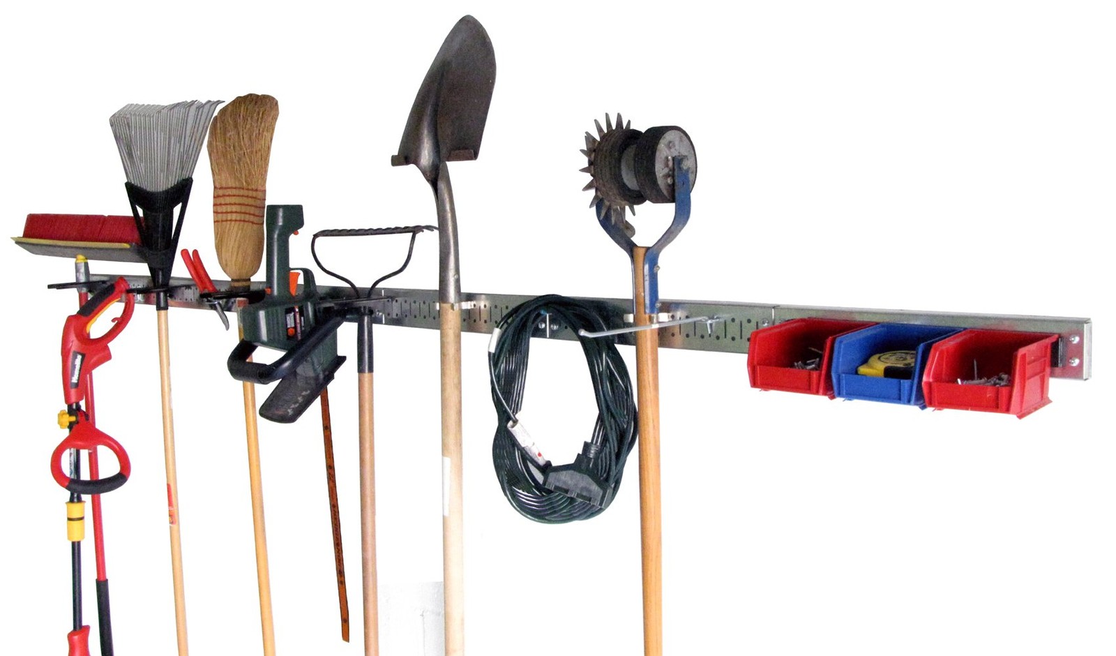 Wall Control 8-Foot Metal Pegboard Strip Garage Rail Organizer Pack