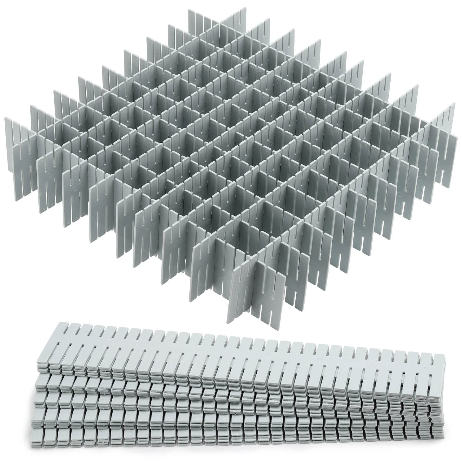 acDesign 40Pcs Grid Drawer Dividers, Adjustable Organizer for Grey