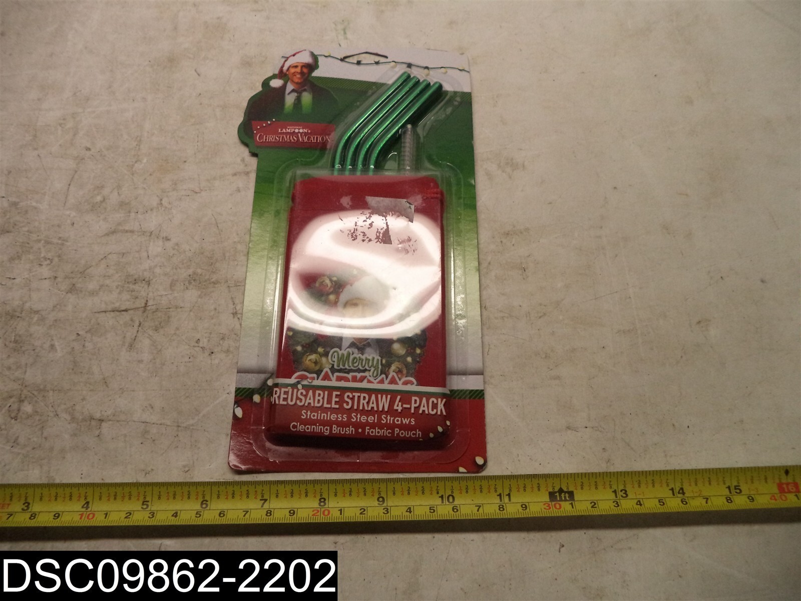 20300: 4 PK: National Lampoon Christmas Vacation Stainless Steel Reusable Straws