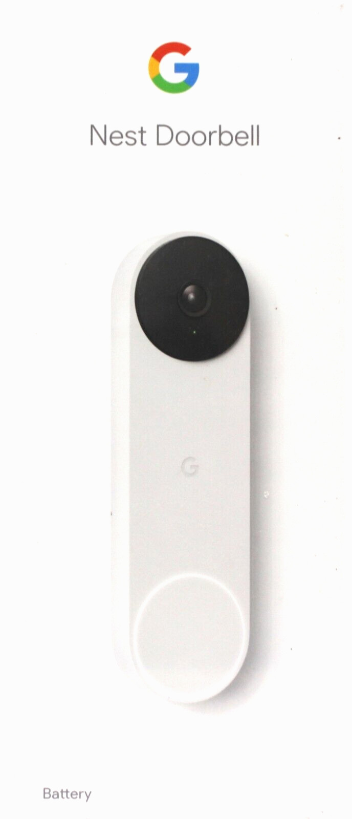 Google Nest Doorbell Smart Home Battery Snow White  New GA01318-US Sealed