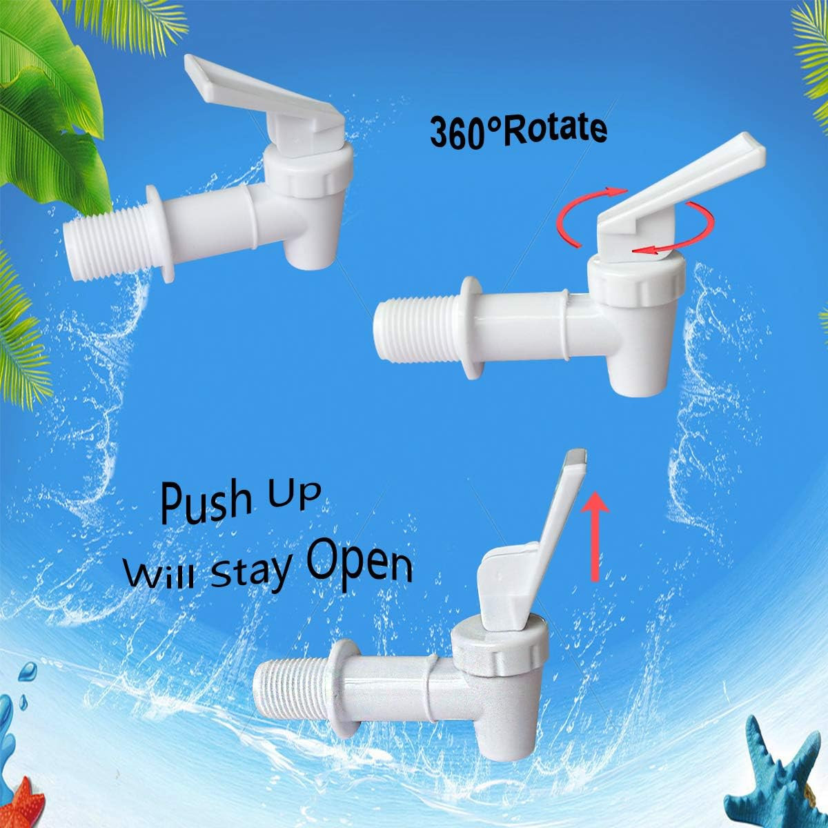 Dispensador De Agua Llave Grifo De Repuesto 2 Dispensadores Blancos Y 2 Azules