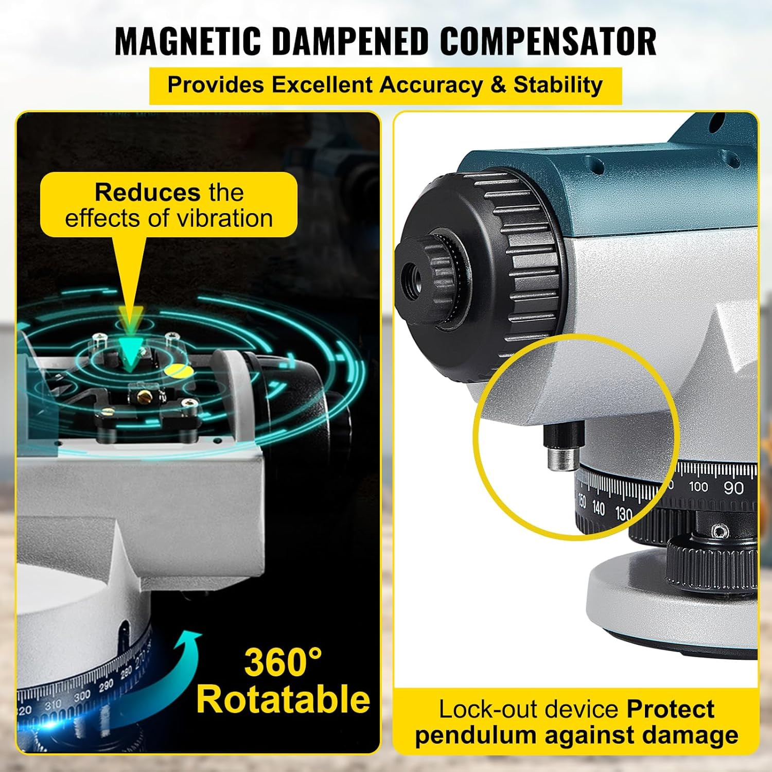 Automatic Transit Level 24X Optical Survey Equipment Auto Level Kit High Precisi