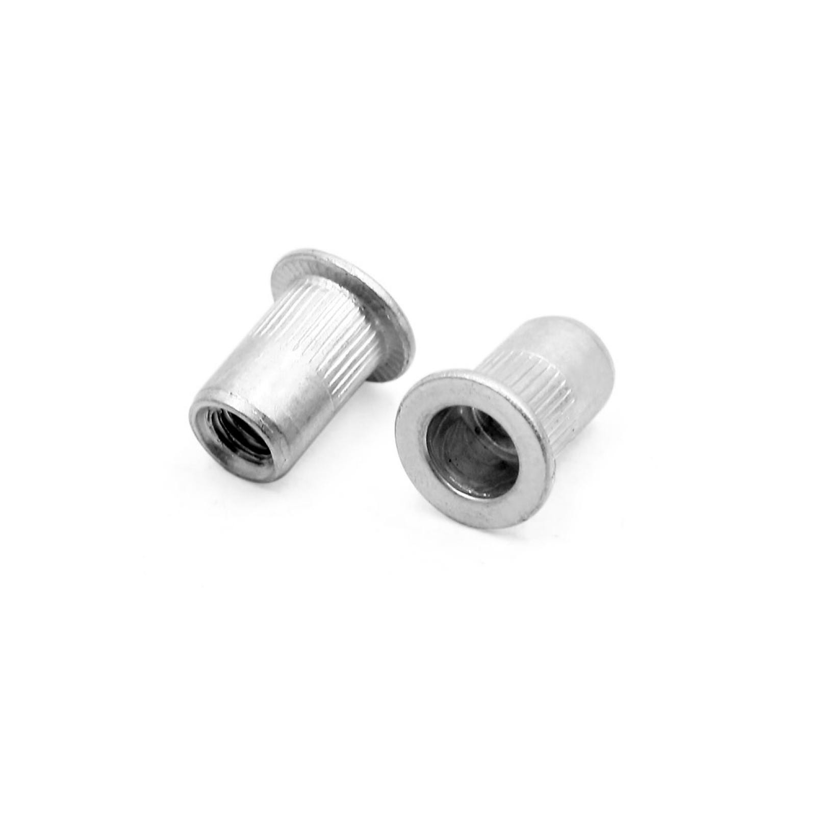 20pcs M6 Silver Tone Flat Head Rivet Nut Insert for Car Vehicle