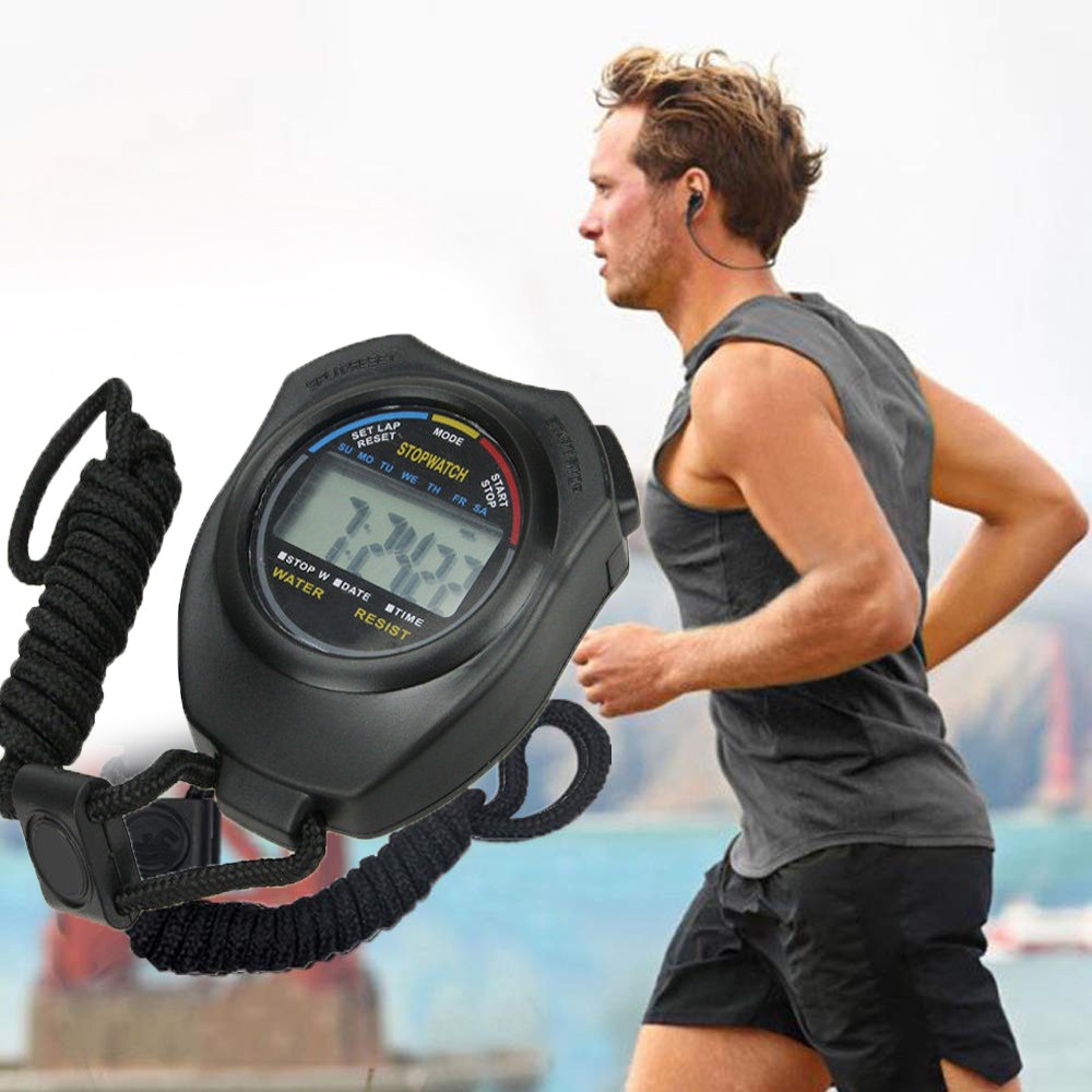 Digital Professional Handheld LCD Chronograph Sports Stopwatch Stop Watch