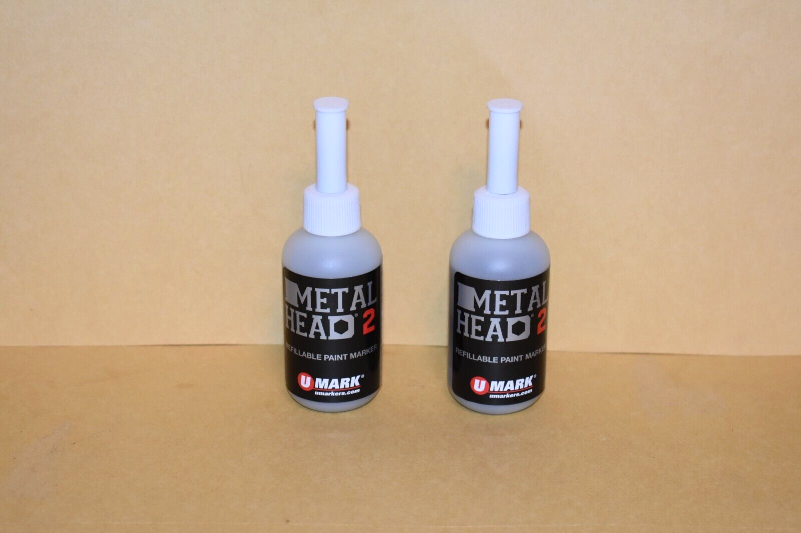 2 Metal Head Paint Markers 2 Oz Silver Auto Salvage Industrial Junk Yard Crafts