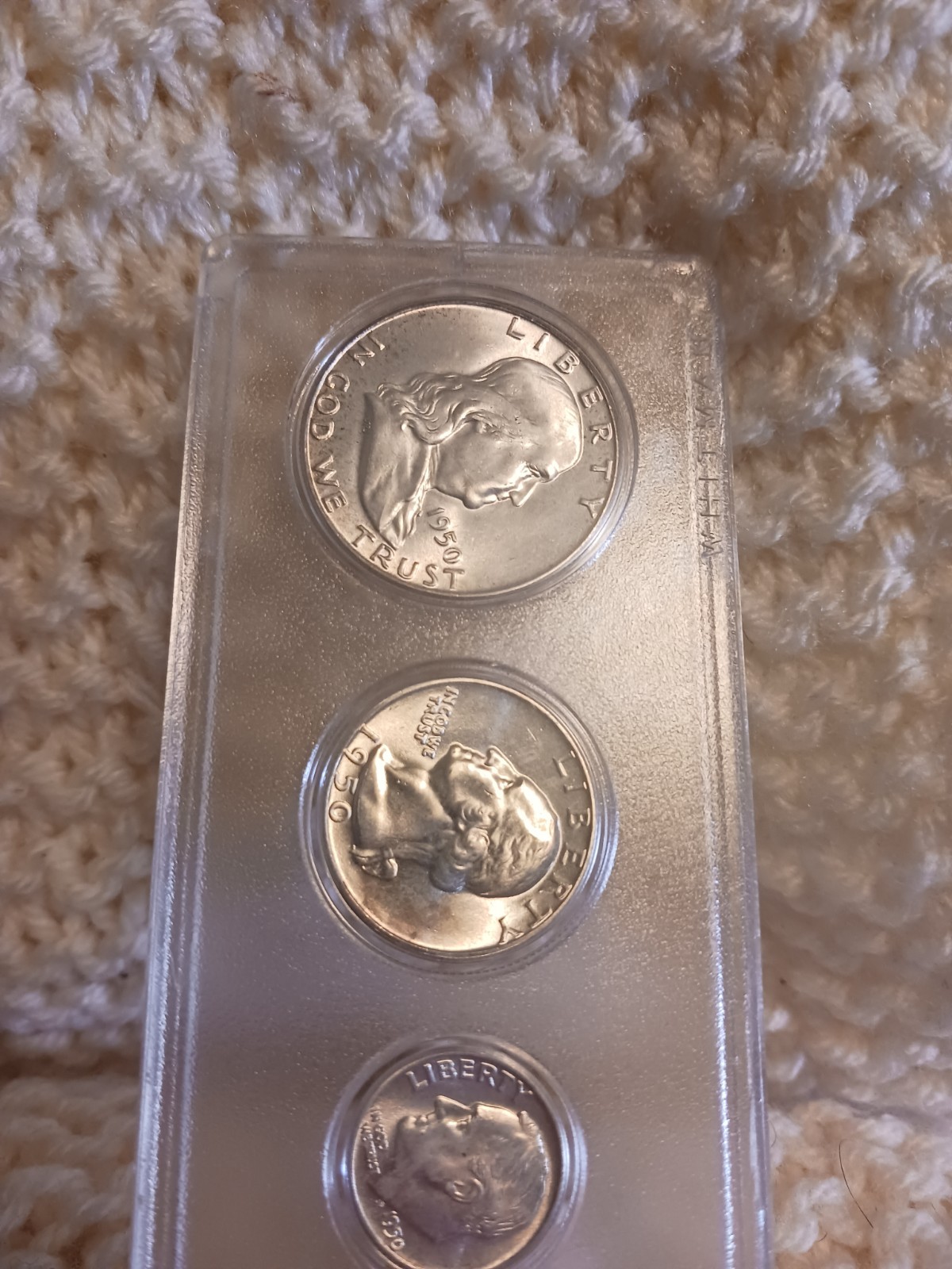 1950 MINT SILVER SET of U.S. COINS LUSTROUS CHOICE to GEM BRILLIANT UNCIRCULATED