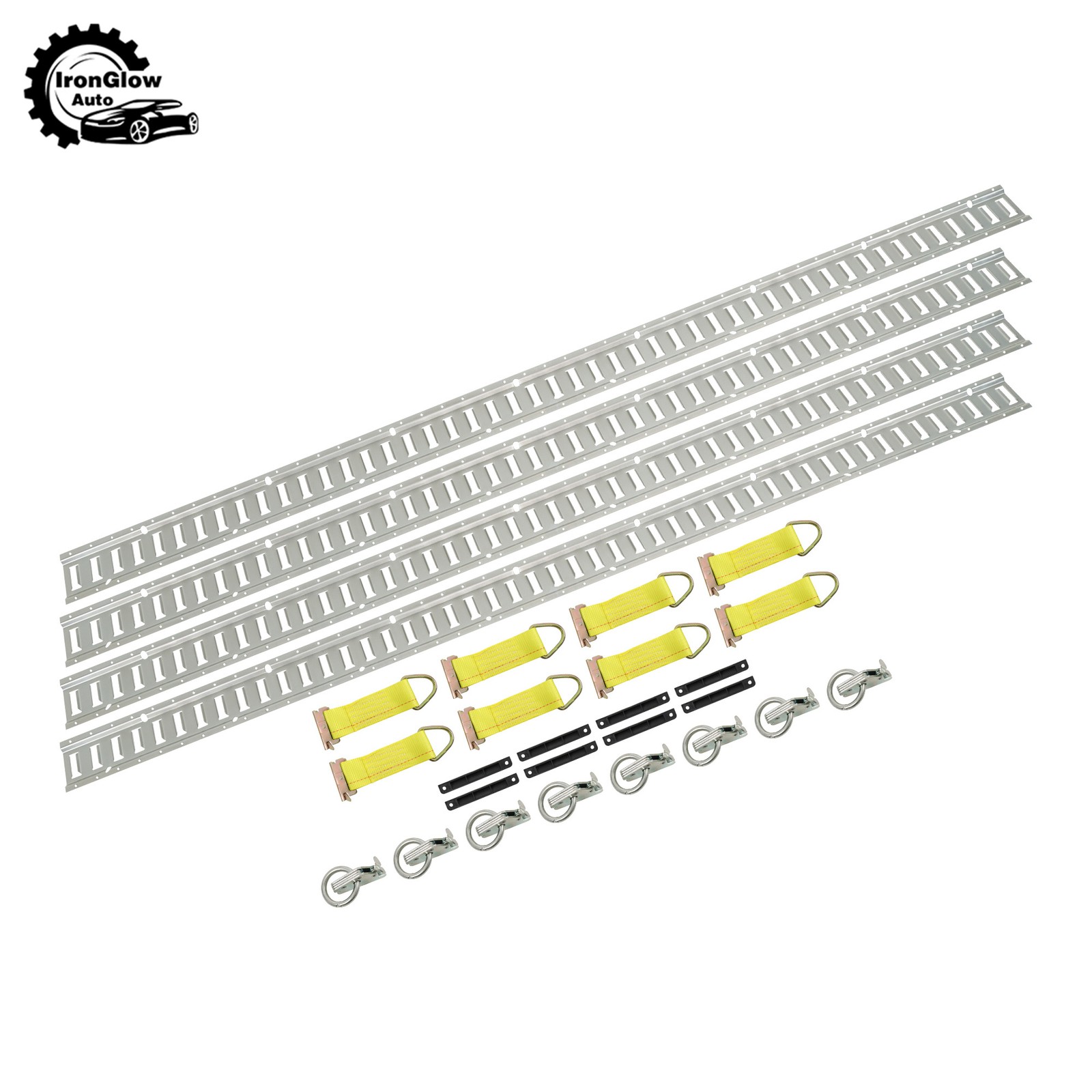 28 Piece 8' Galvanized E Track Rail Set Silver Finish For Large Cargo Trailers