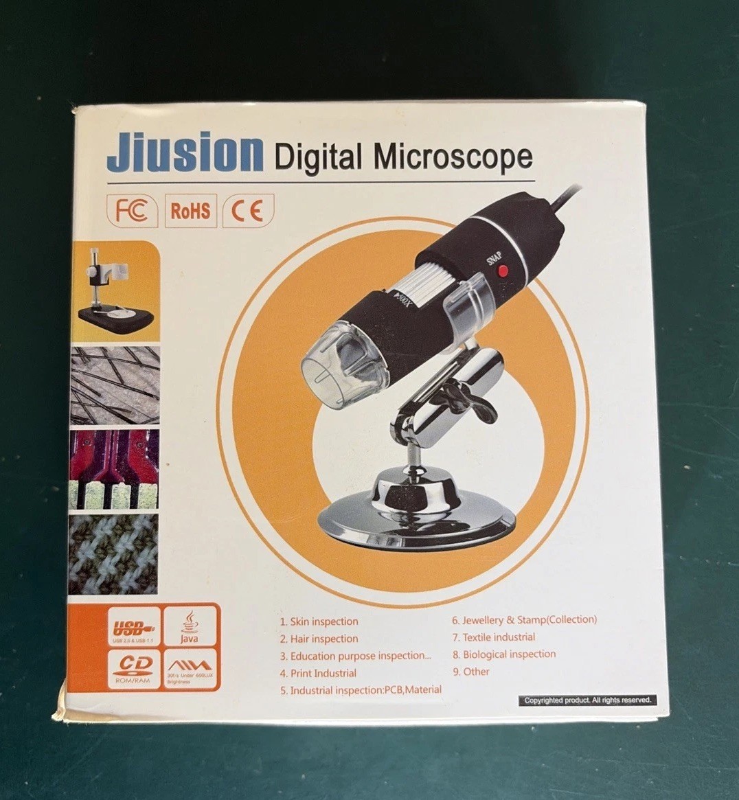 Jiusion USB Digital Microscope 40x to 1000x Magnification Inspect Coins Textiles