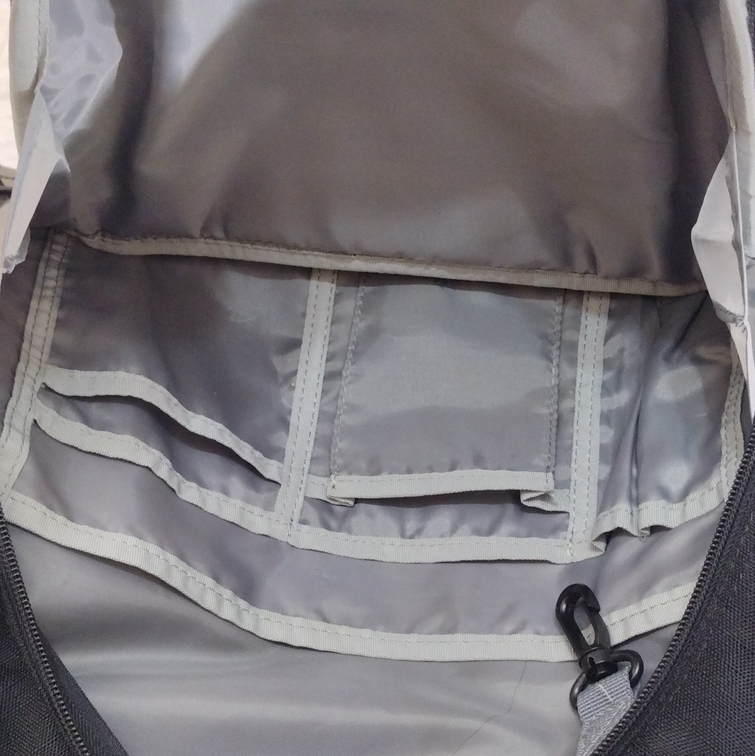 AmazonBasics Black Hiking Backpack Orange Stitching Multiple Compartments