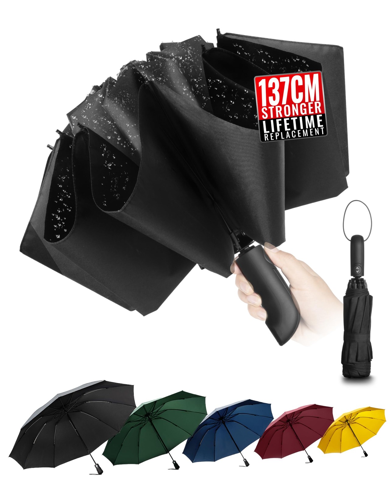 Chakipee Travel Inverted Umbrella Compact Windproof- Automatic reverse Umbrel...