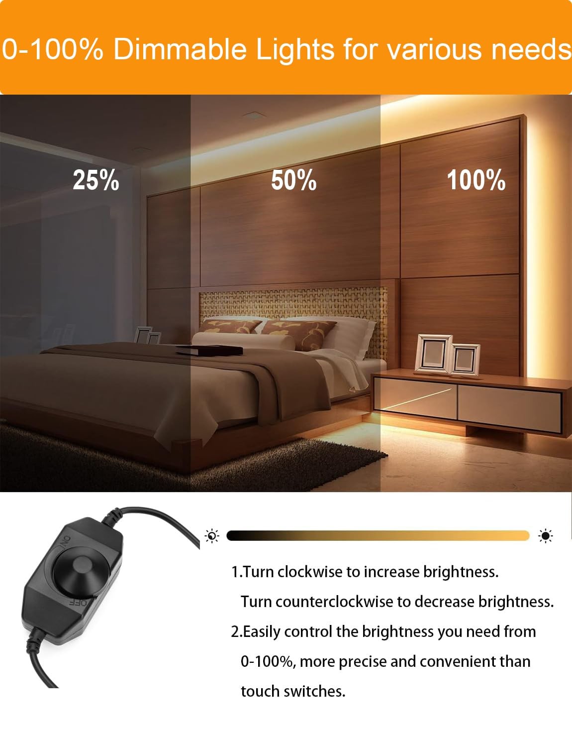 Neon Light Strips, Warm White Dimmable Lights, 16.4ft/5m Flexible Waterproof ...