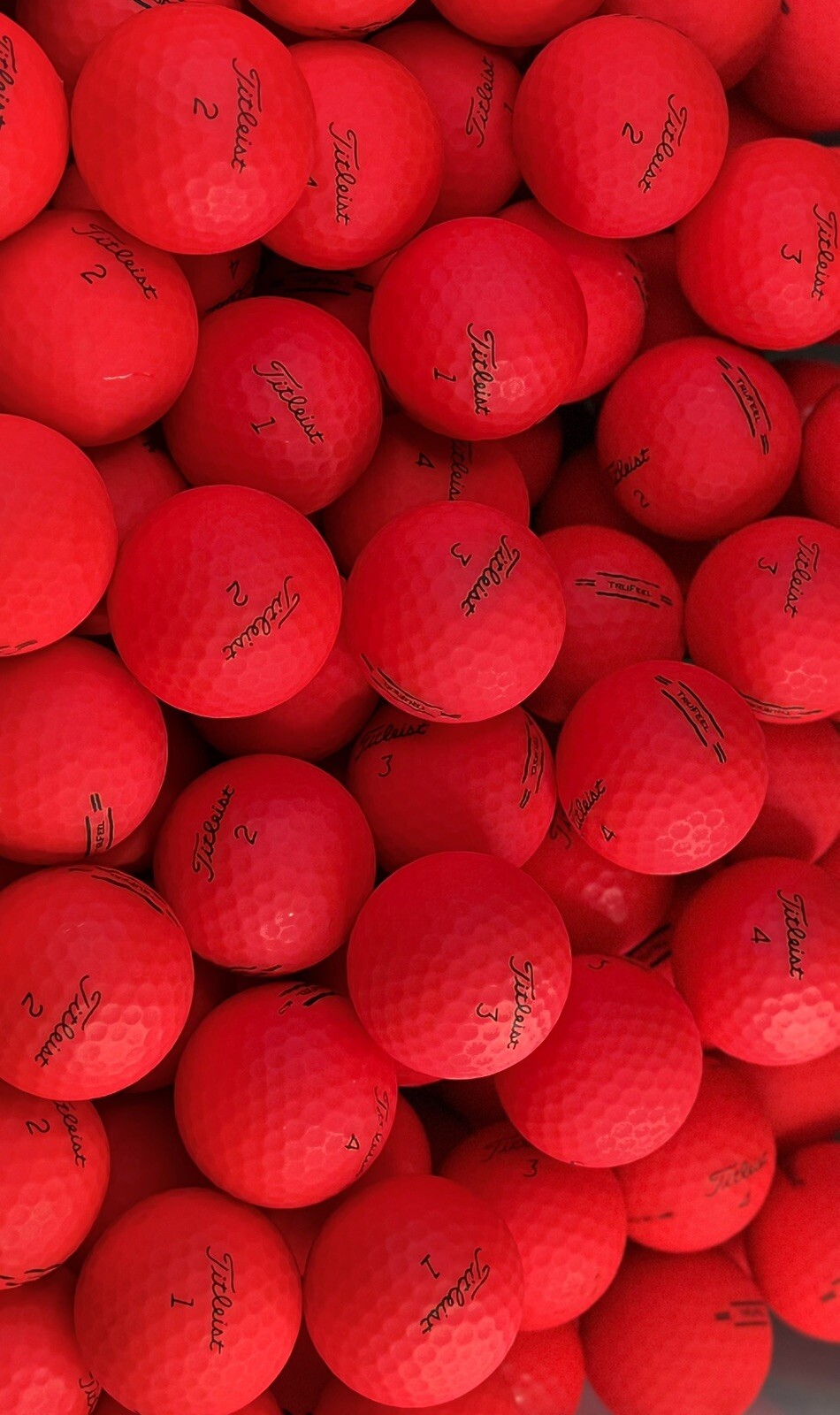 48 Titleist Trufeel Matte Red Golf Balls 5AAAAA Free Shipping