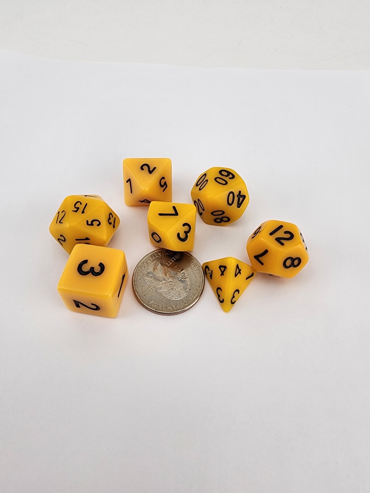 High-Vis Yellow 7 Dice Set Poly RPG DnD Dungeons Dragons D&D Pathfinder d20