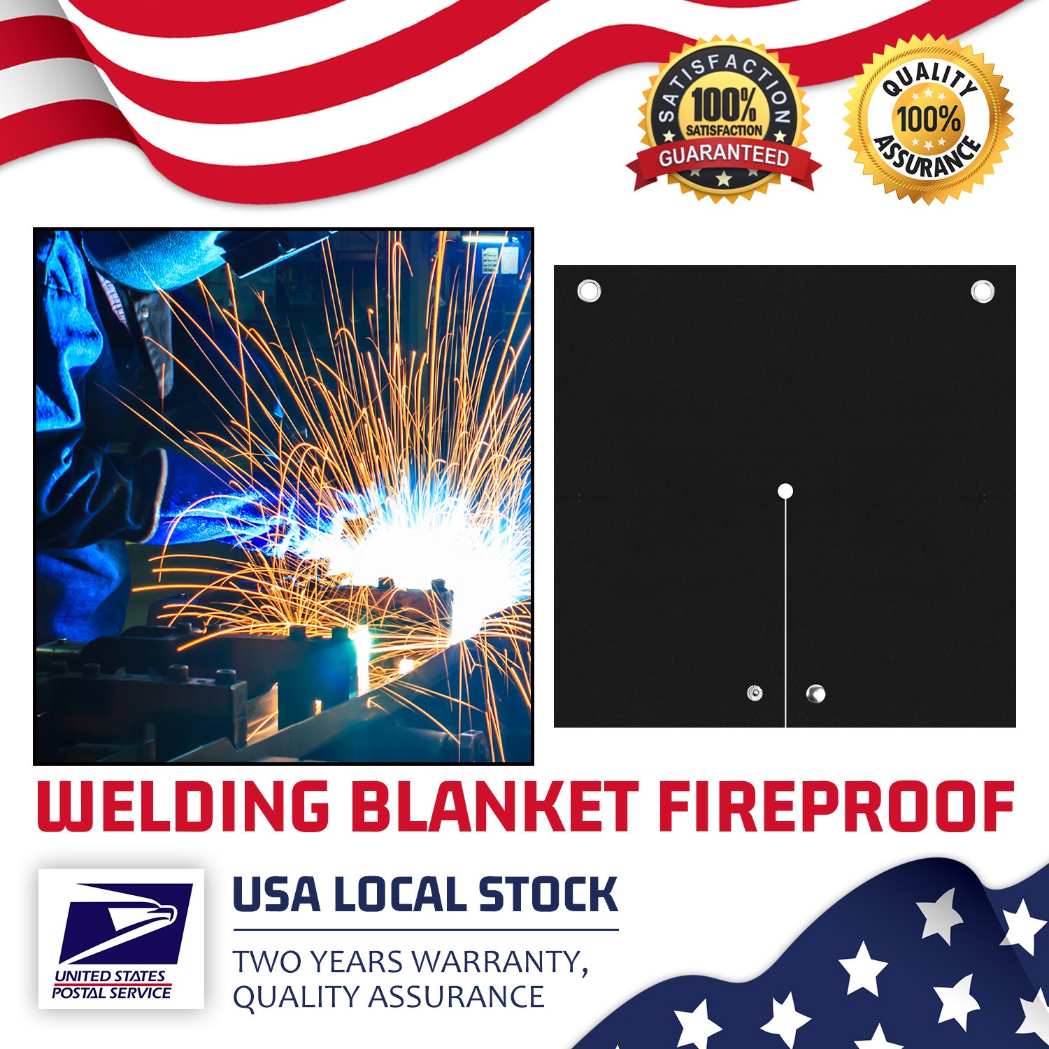 2x 1sqft Welding Blanket Fireproof Flame Carbon Felt For Welder Retardant Fabric
