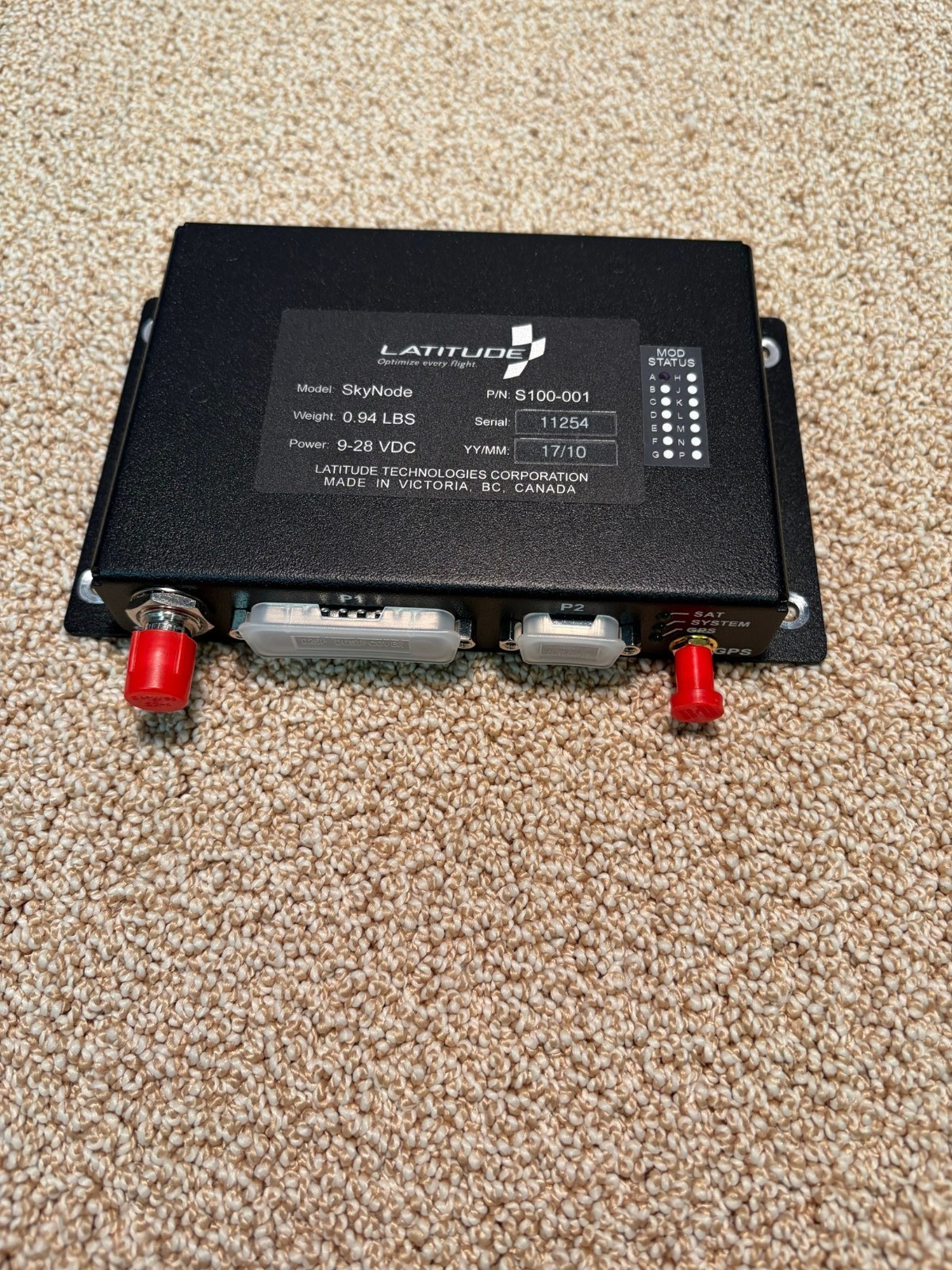 LATITUDE SKYNODE S100-001 FLIGHT TRACK TRANSCEIVER-NEW