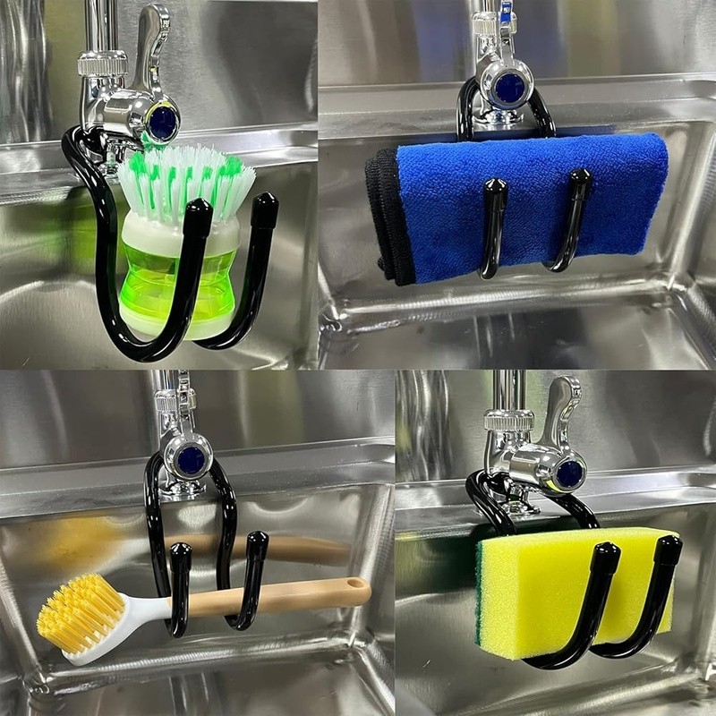 Sponge Holder Sink Caddy Fast Drying Faucet Mount Easy Install Rustproof New