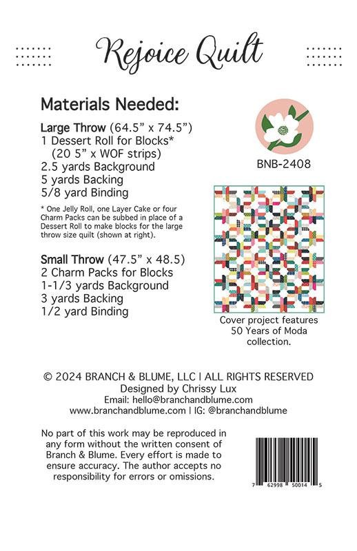 Branch & Blume REJOICE QUILT Pattern