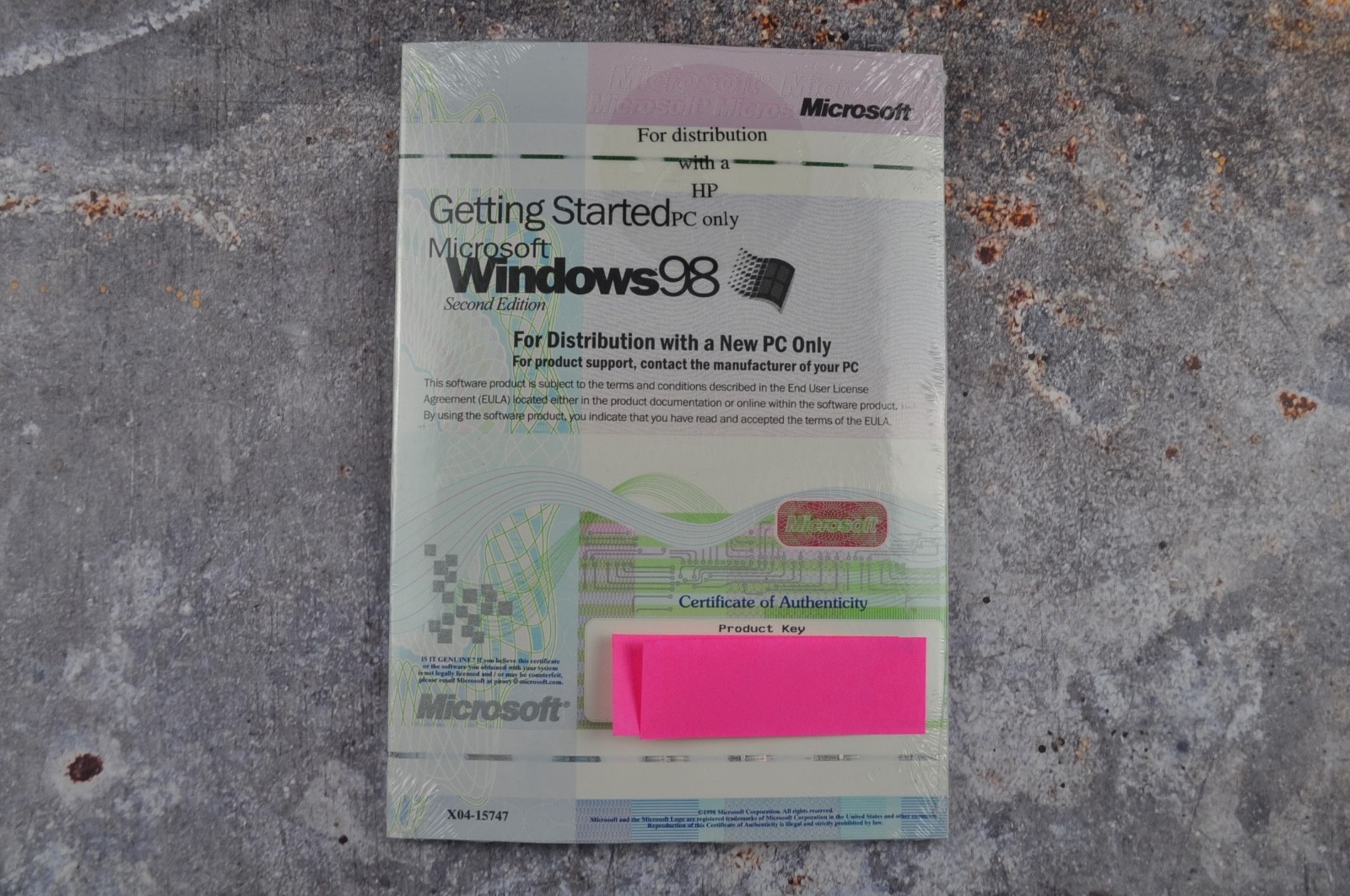 Microsoft Windows 98 Second Edition Operating System booklet Only - NO Disc