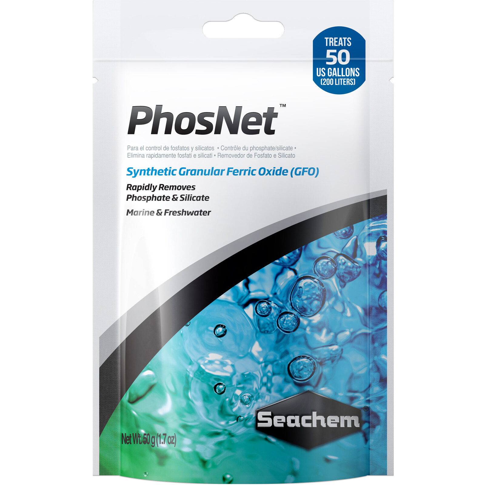 Seachem PhosNet 50 grams Synthetic GFO Rapidly Removes Phosphate and Silicate