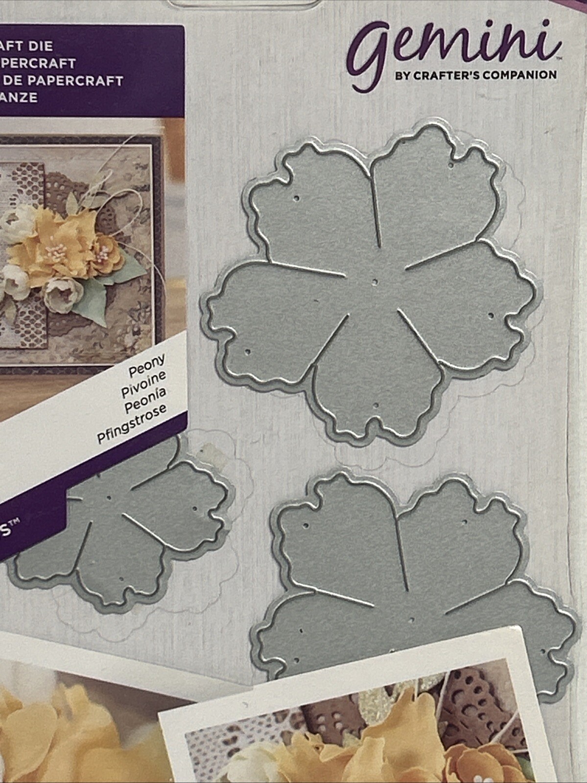 Crafter's Companion Gemini Elements Papercraft Die Peony 3pc