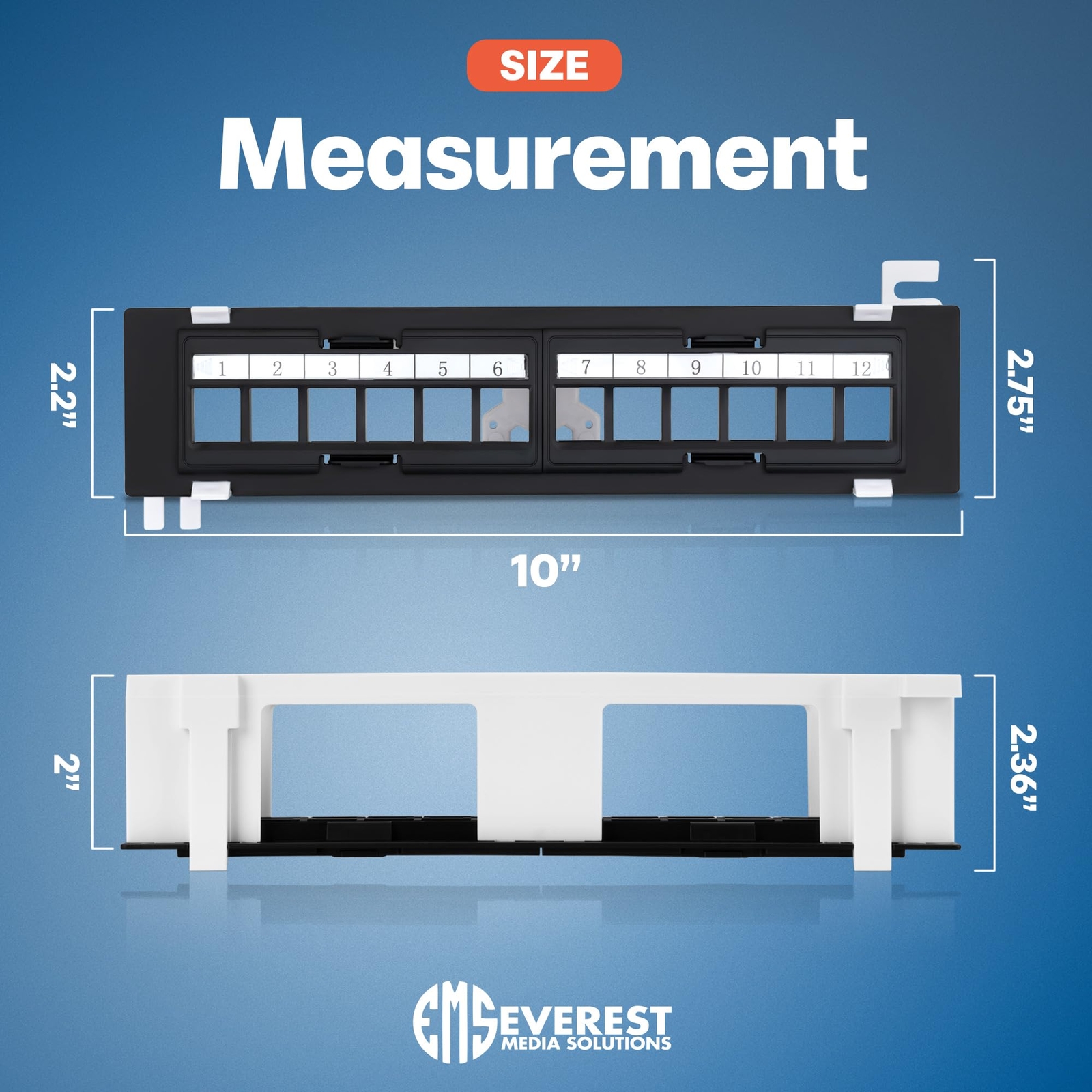 Everest Media 12port Keystone Patch Panel 4pack Removable 6port Inserts With 8