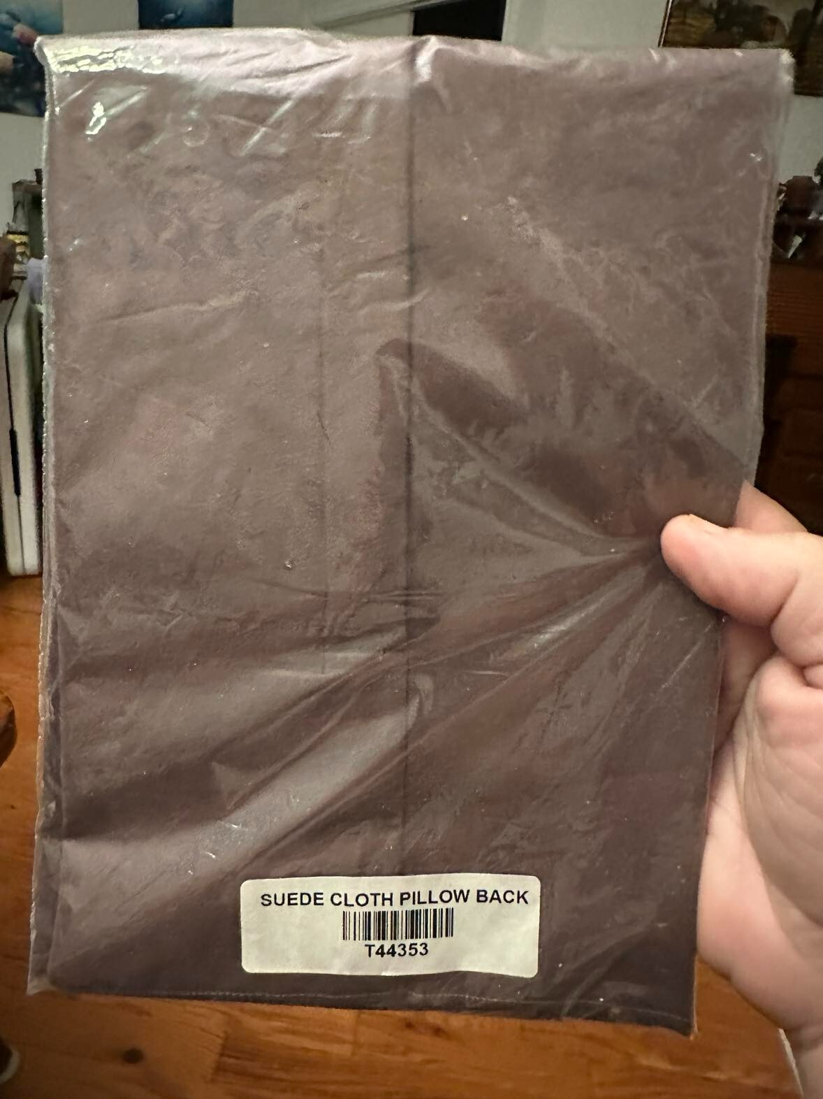 The Stitchery Suede Cloth Pillow Back ~ Brown ~ Zipper Back 18" x 18"  New