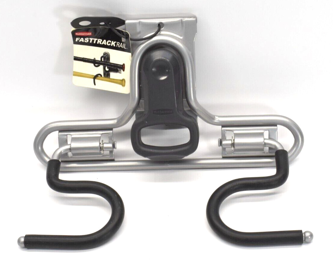 Qty. of 4 Rubbermaid FASTTRACK Rail Two Handle Hook 5E13