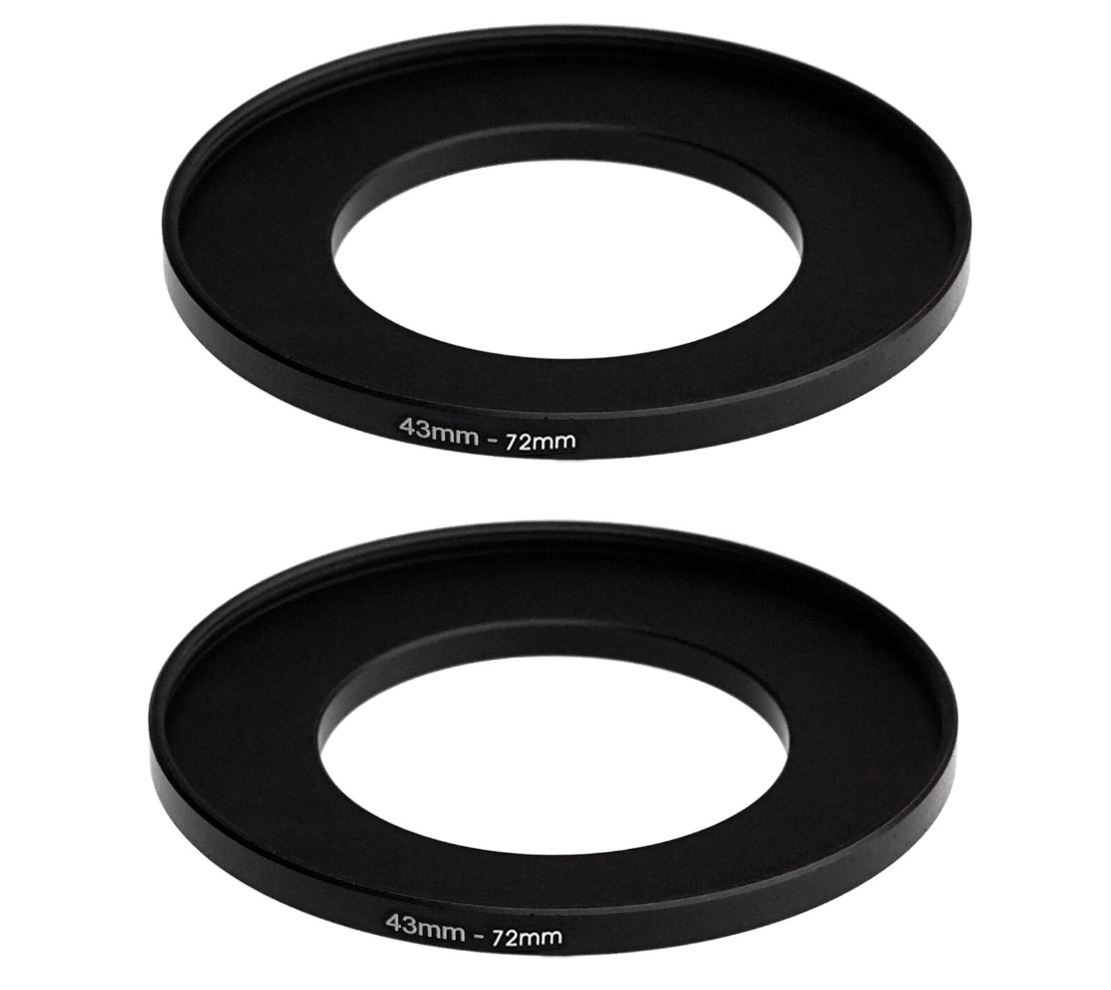 (2 Pcs  ) 43mm to 72mm 43 mm to 72 mm Metal Step Up Lens Filter Ring Adapter
