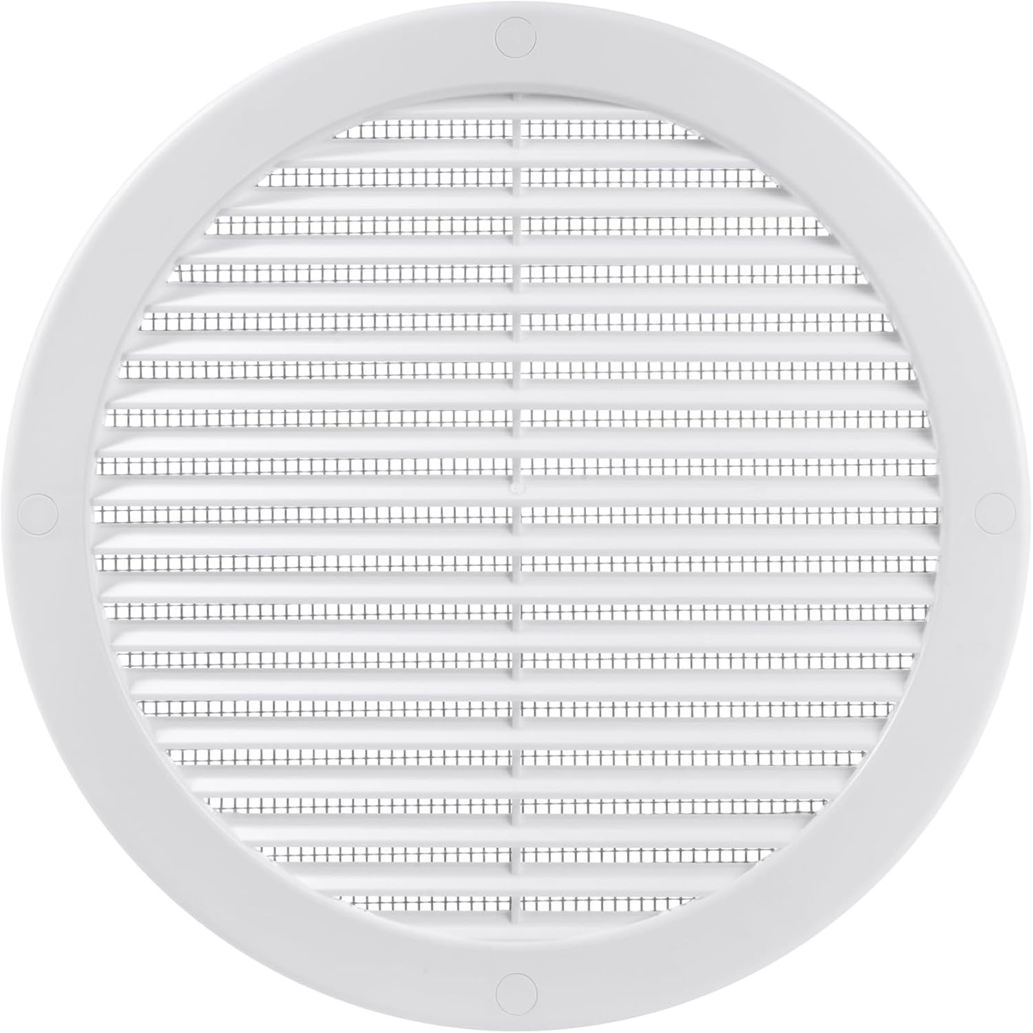 Ø8" Inch Opening Diameter / White Round Vent External Grille with Protective ...