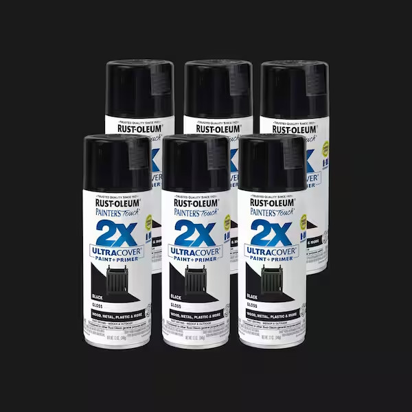 12 oz. Gloss Black General Purpose Spray Paint (6-Pack)