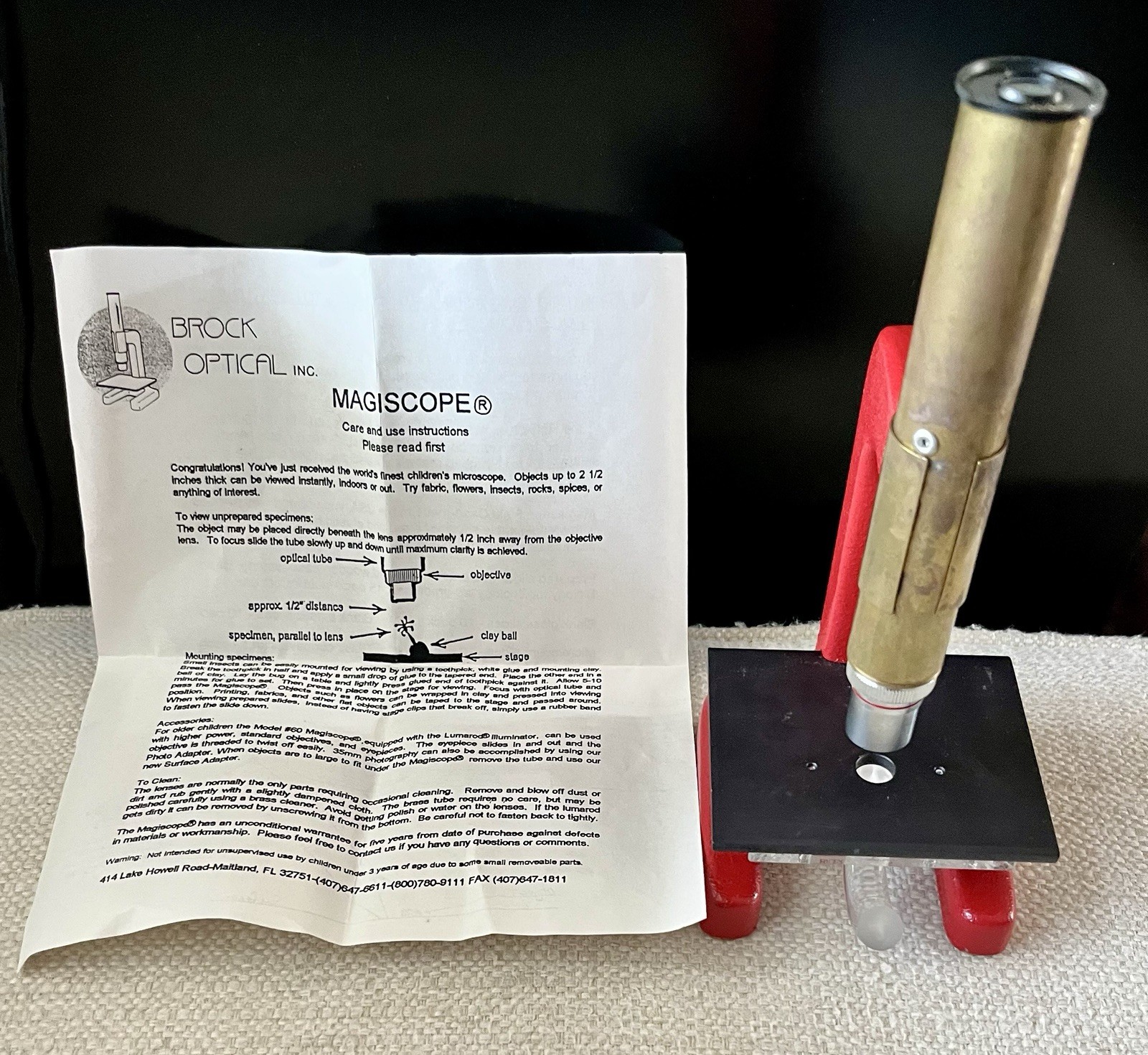 Vintage Brock Optical MAGISCOPE Students Microscope with 5X lens