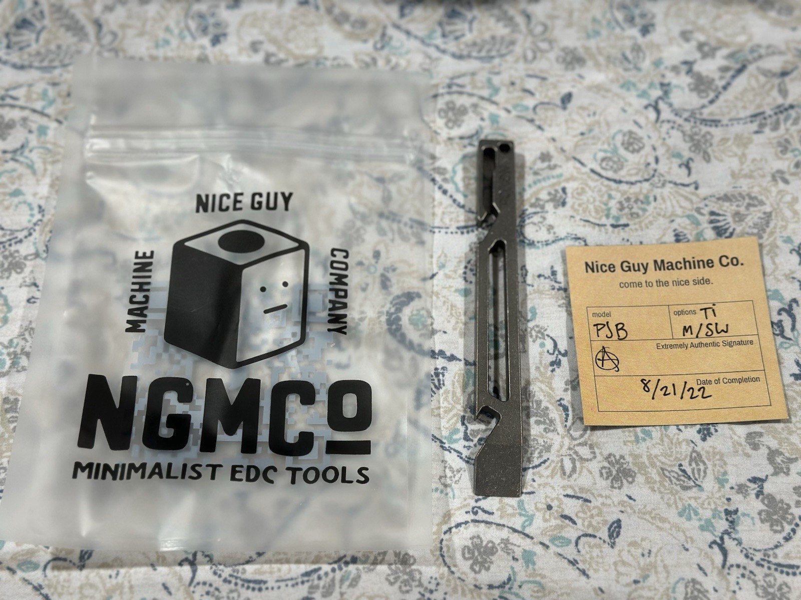 Nice Guy Machine Co PJB Plain Jane Bar Prybar Titanium NGMCo - Rare EDC