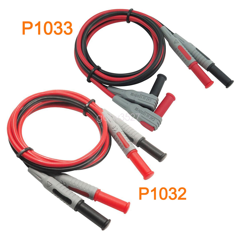2X P1032/P1033 Silicone Banana to Banana 4mm Plug Test Cable Lead for Multimeter