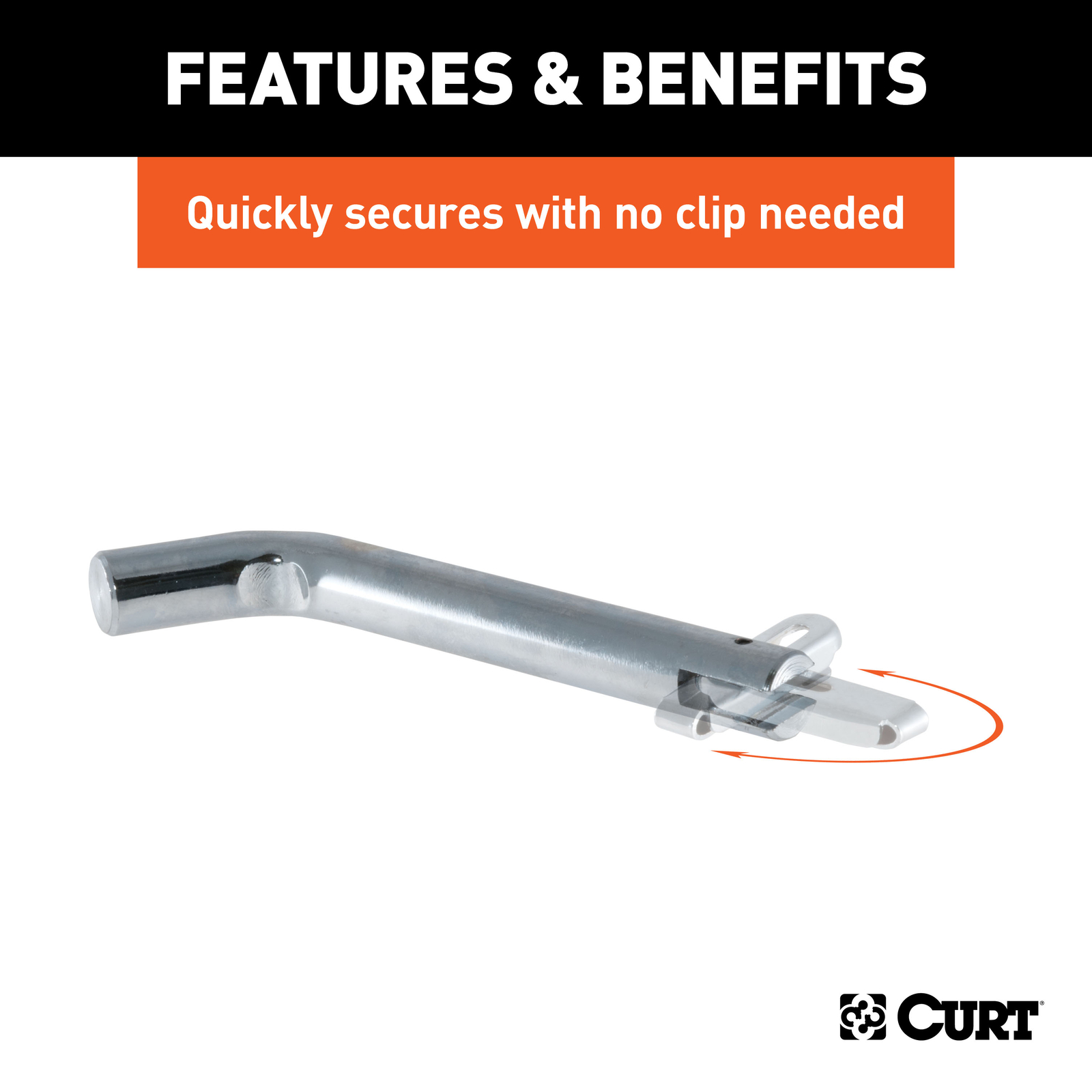 5/8" Swivel Hitch Pin (2" Receiver, Chrome, Packaged)