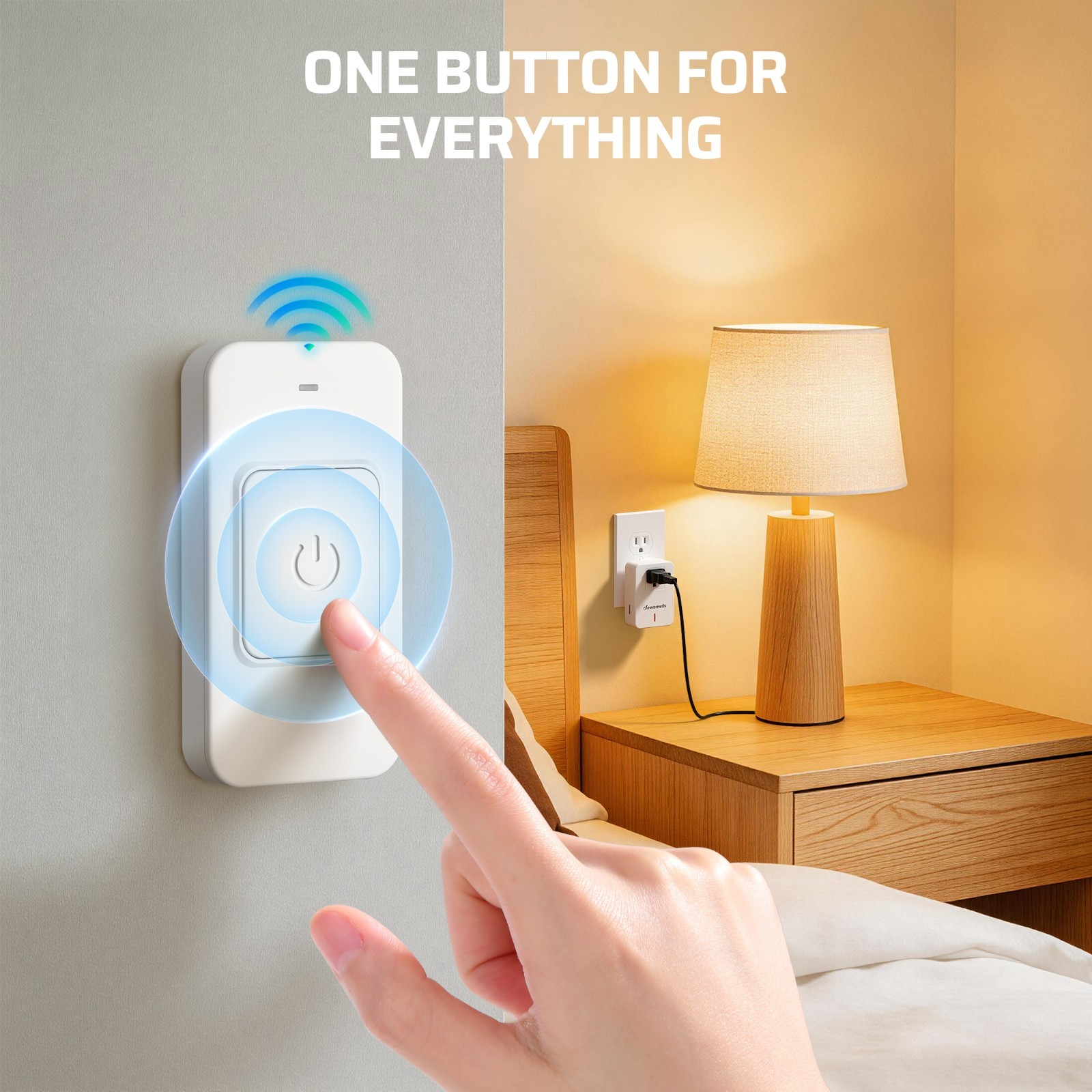 Magnetic Wireless Remote Control Outlet 100ft RF Range, No Programming Needed