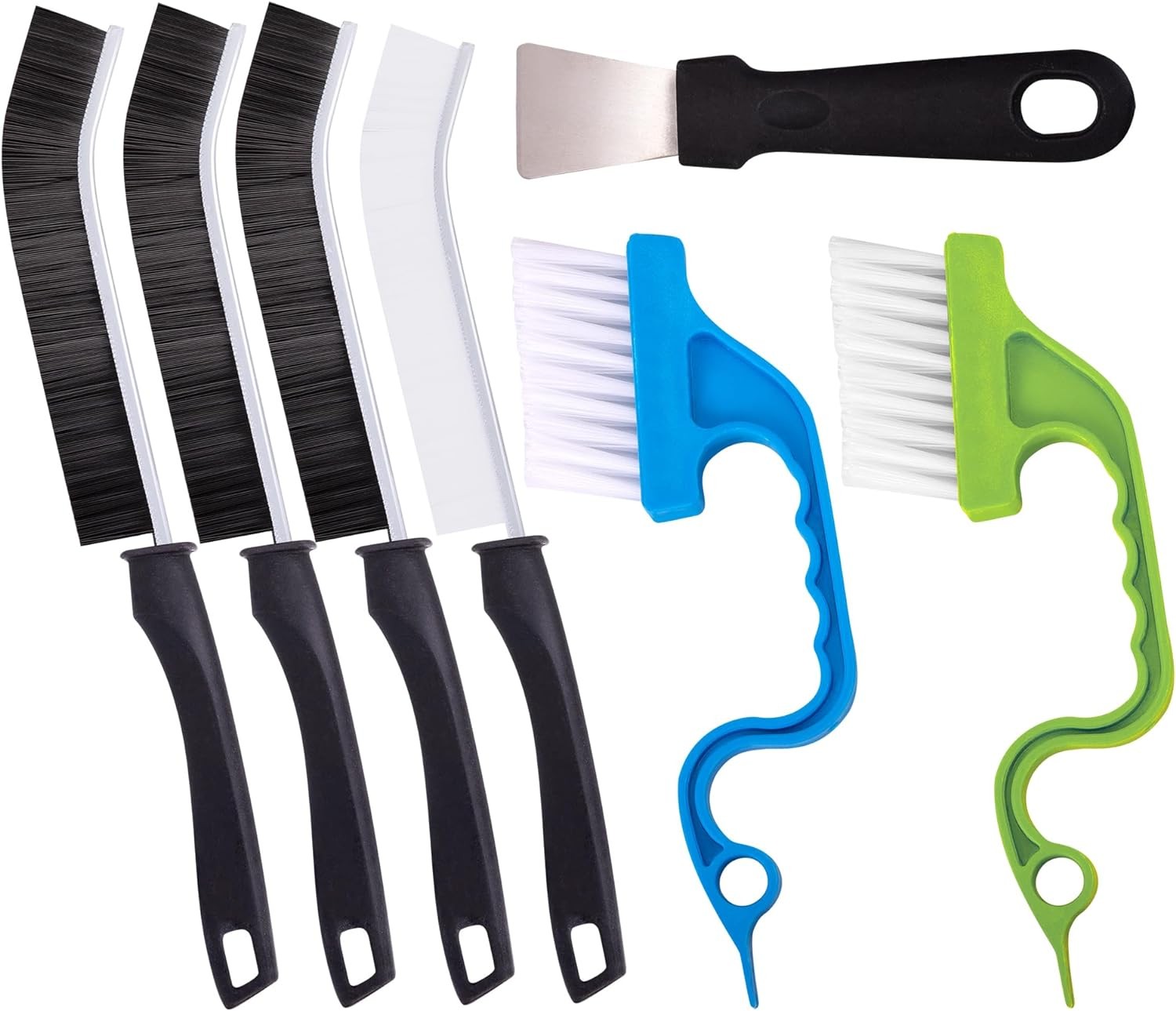7 Pcs Hard Bristle Crevice Cleaning Brush Kit Gap Cleaner for Corners Tracks