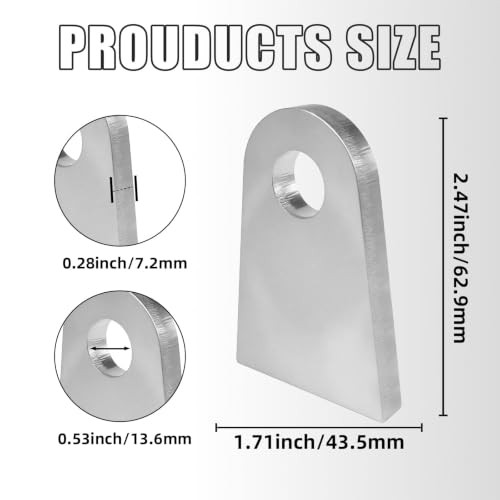 4-Pack Heavy-Duty Weld-On Shock Tabs,Universal Mounting Brackets with 1/2"
