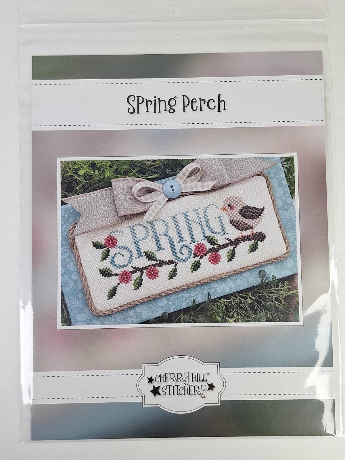 Cherry Hill Spring Perch Bird Counted Cross Stitch Pattern DISCONTINUED Flowers