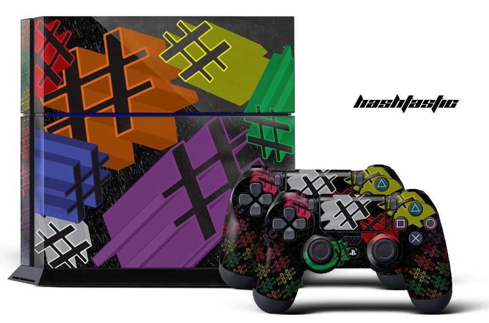 Graphics kit Sticker Skin Decal Wrap for PS4 Playstation 4 HASHTASTIC