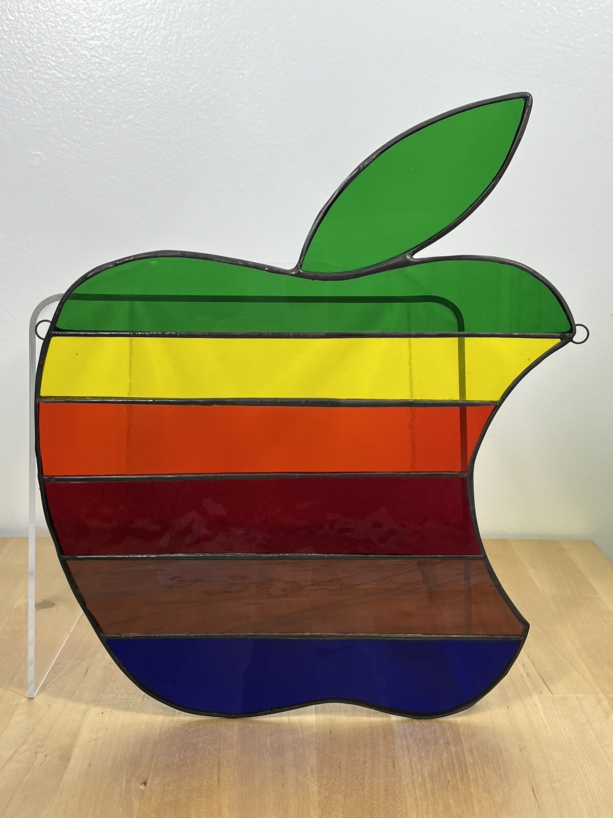 Very Rare Apple Mac Computer Stained Glass Logo Dealer Sign Collectible 12”