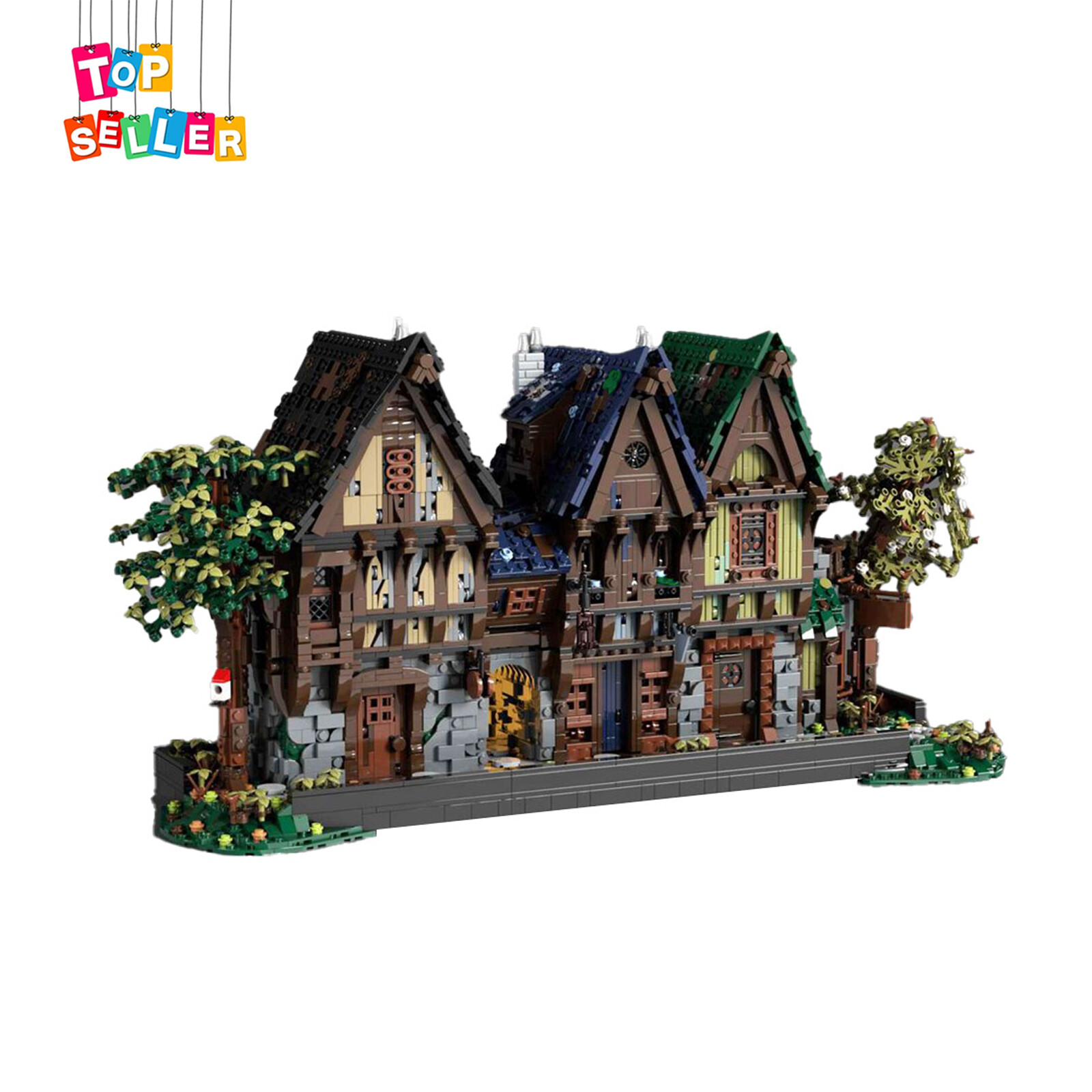 Medieval Modular Street Building Blocks Set DIY Model MOC Bricks Toys Collection