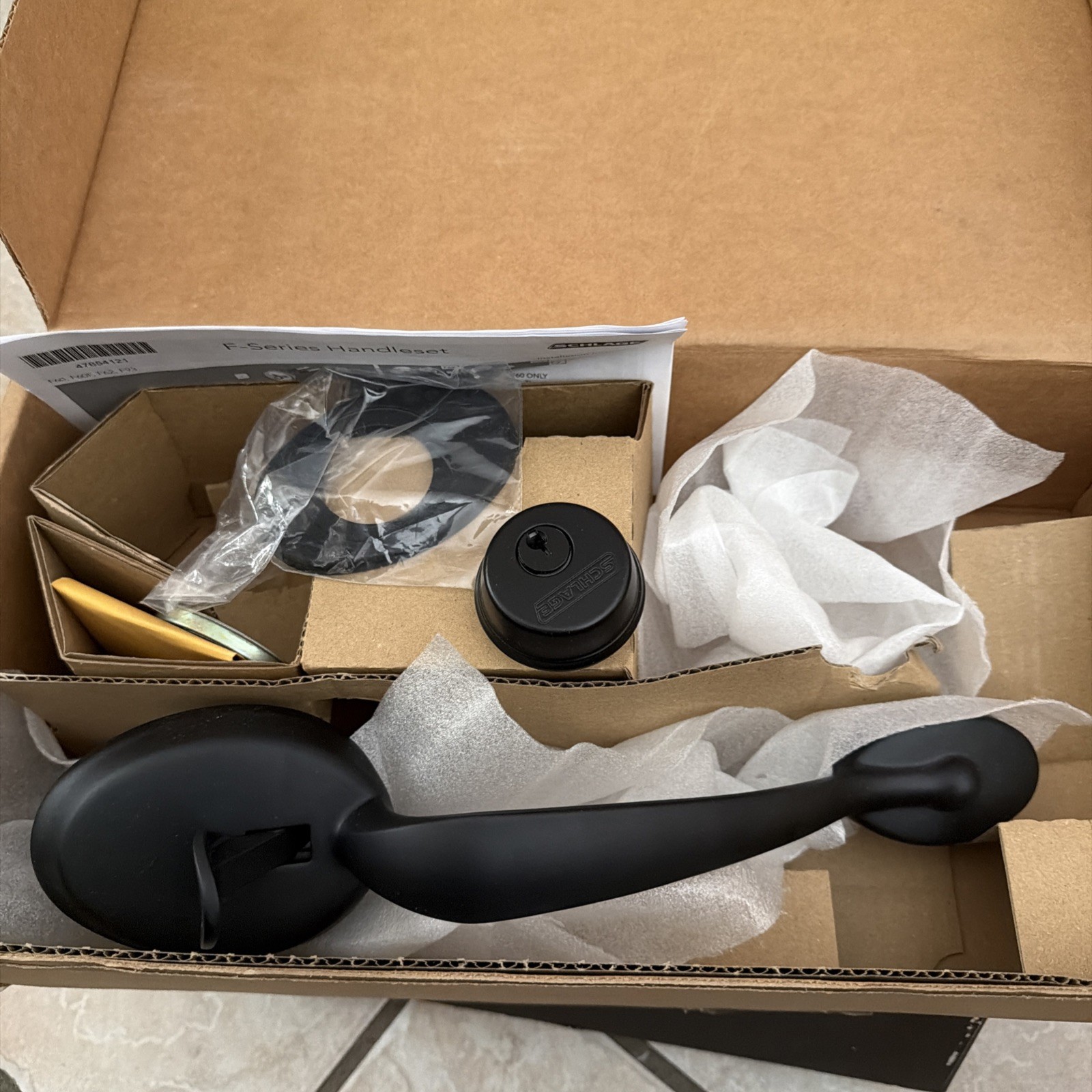 Schlage F58 PLY 622 Plymouth Outside Handleset & Deadbolt Black